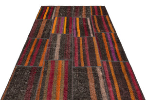 Naturel Over Dyed Kilim Patchwork Unique Rug 5'2'' x 7'7'' ft 157 x 232 cm