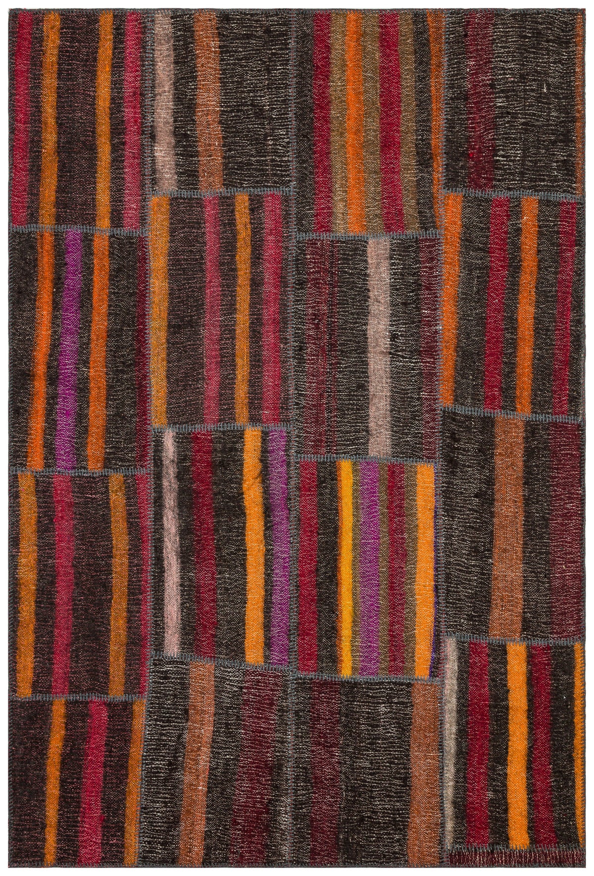 Naturel Over Dyed Kilim Patchwork Unique Rug 5&#39;2&#39;&#39; x 7&#39;7&#39;&#39; ft 157 x 232 cm