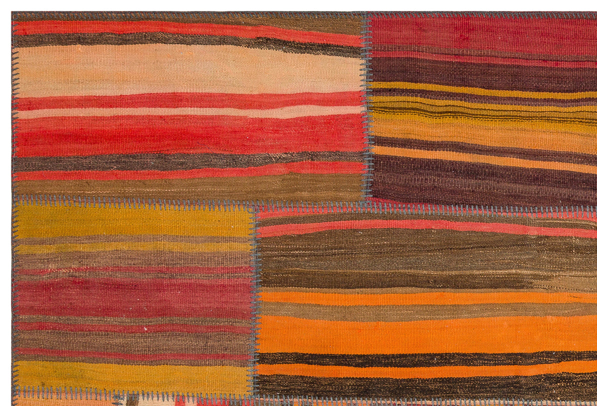 Naturel Over Dyed Kilim Patchwork Unique Rug 5&#39;3&#39;&#39; x 7&#39;7&#39;&#39; ft 160 x 232 cm