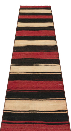 Striped Over Dyed Kilim Rug 1'10'' x 7'5'' ft 56 x 225 cm