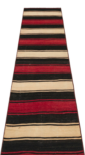 Striped Over Dyed Kilim Rug 1'10'' x 7'3'' ft 56 x 220 cm