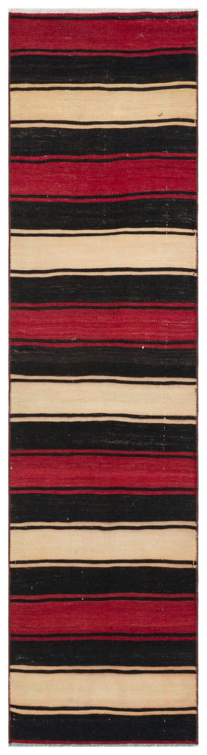 Striped Over Dyed Kilim Rug 1'10'' x 7'3'' ft 56 x 220 cm
