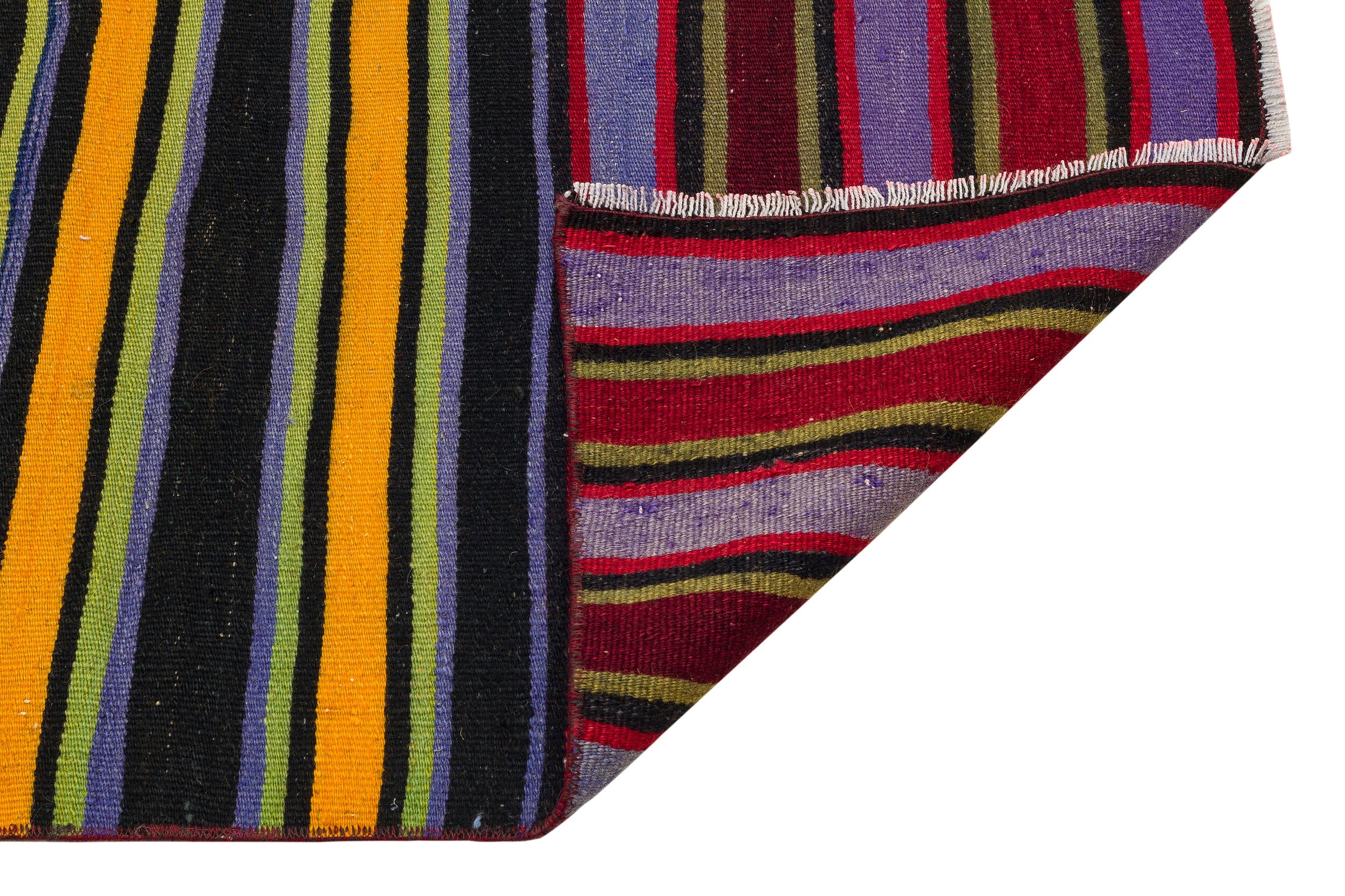 Striped Over Dyed Kilim Rug 2'9'' x 13'6'' ft 83 x 411 cm