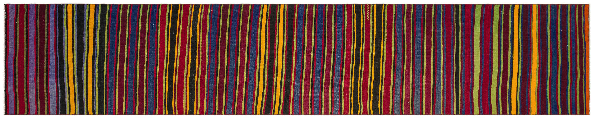 Striped Over Dyed Kilim Rug 2'9'' x 13'6'' ft 83 x 411 cm