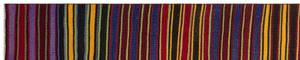 Striped Over Dyed Kilim Rug 2'9'' x 13'6'' ft 83 x 411 cm