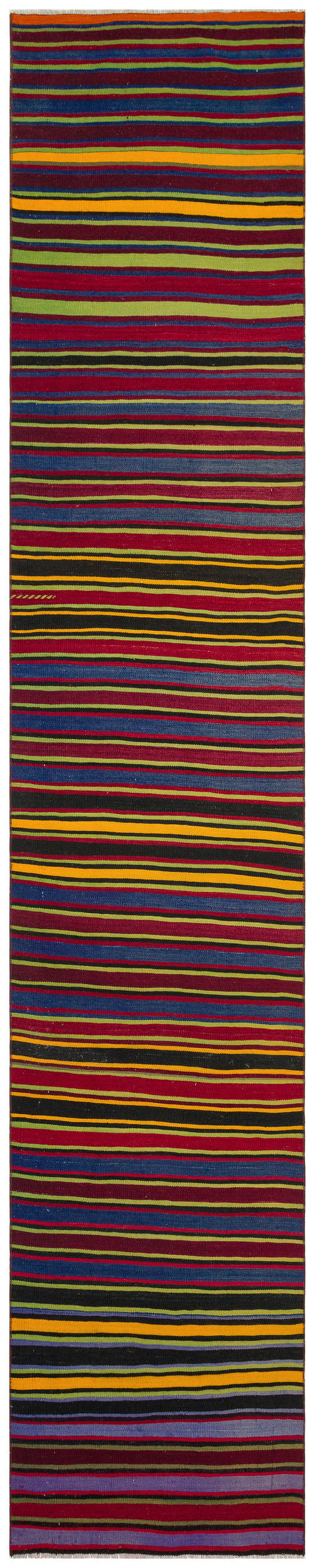 Striped Over Dyed Kilim Rug 2&#39;9&#39;&#39; x 13&#39;6&#39;&#39; ft 83 x 411 cm