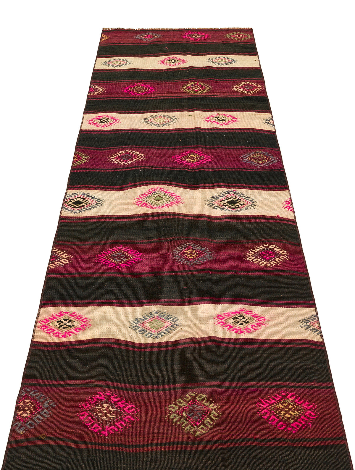 Striped Over Dyed Kilim Rug 2&#39;7&#39;&#39; x 9&#39;6&#39;&#39; ft 80 x 290 cm