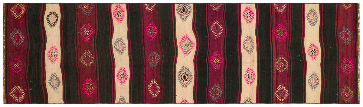 Striped Over Dyed Kilim Rug 2&#39;7&#39;&#39; x 9&#39;6&#39;&#39; ft 80 x 290 cm