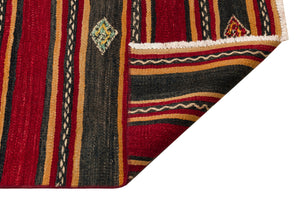 Striped Design Hand Knotted Kilim Runner 2'8'' x 11'2'' ft 82 x 341 cm