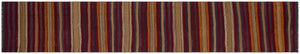 Striped Over Dyed Kilim Rug 2'9'' x 15'6'' ft 84 x 473 cm