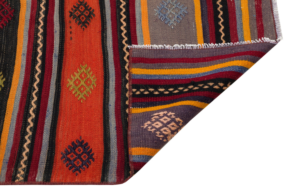 Striped Over Dyed Kilim Rug 2&#39;7&#39;&#39; x 11&#39;12&#39;&#39; ft 80 x 365 cm