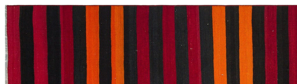 Striped Over Dyed Kilim Rug 2'8'' x 9'7'' ft 82 x 292 cm