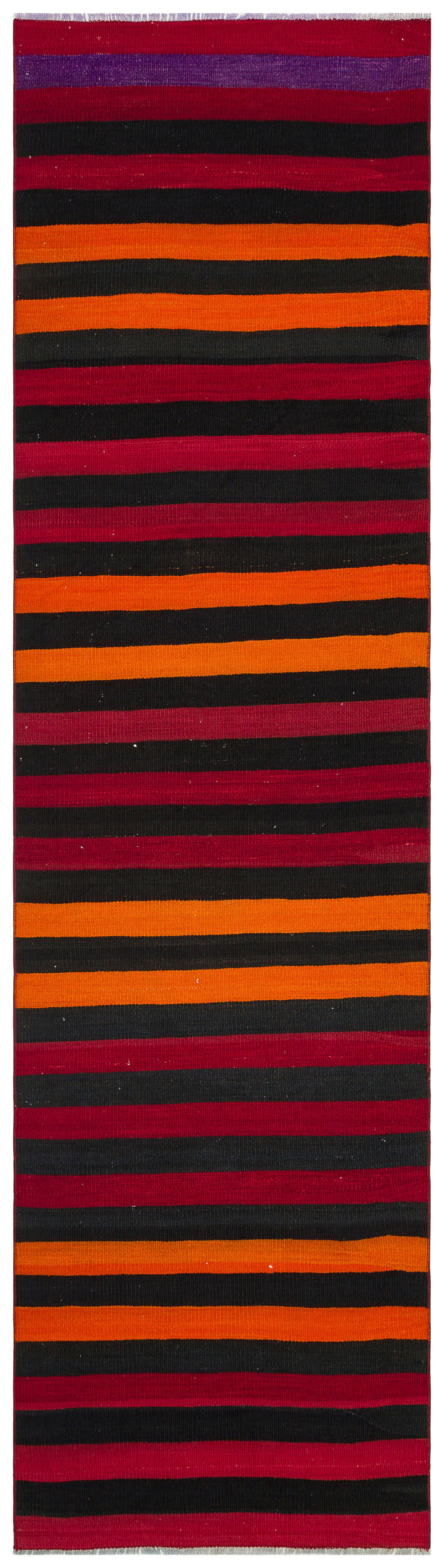 Striped Over Dyed Kilim Rug 2'8'' x 9'7'' ft 82 x 292 cm