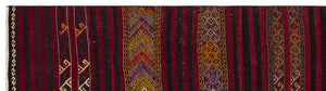 Striped Over Dyed Kilim Rug 2'6'' x 9'4'' ft 77 x 284 cm