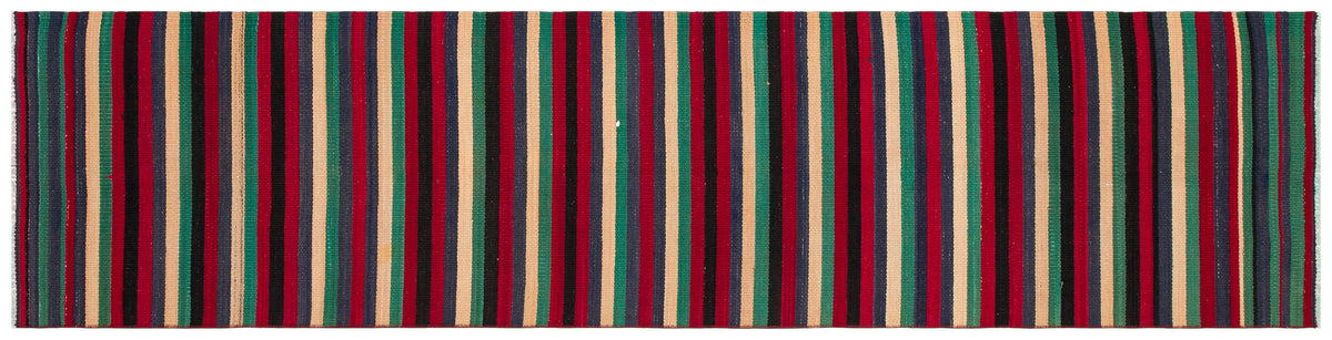Striped Over Dyed Kilim Rug 2&#39;4&#39;&#39; x 9&#39;6&#39;&#39; ft 72 x 290 cm
