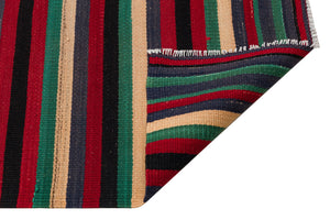 Striped Over Dyed Kilim Rug 2'4'' x 9'6'' ft 72 x 290 cm