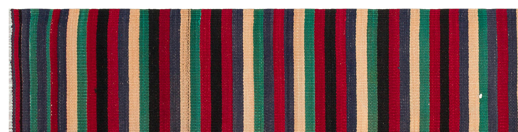 Striped Over Dyed Kilim Rug 2'4'' x 9'6'' ft 72 x 290 cm