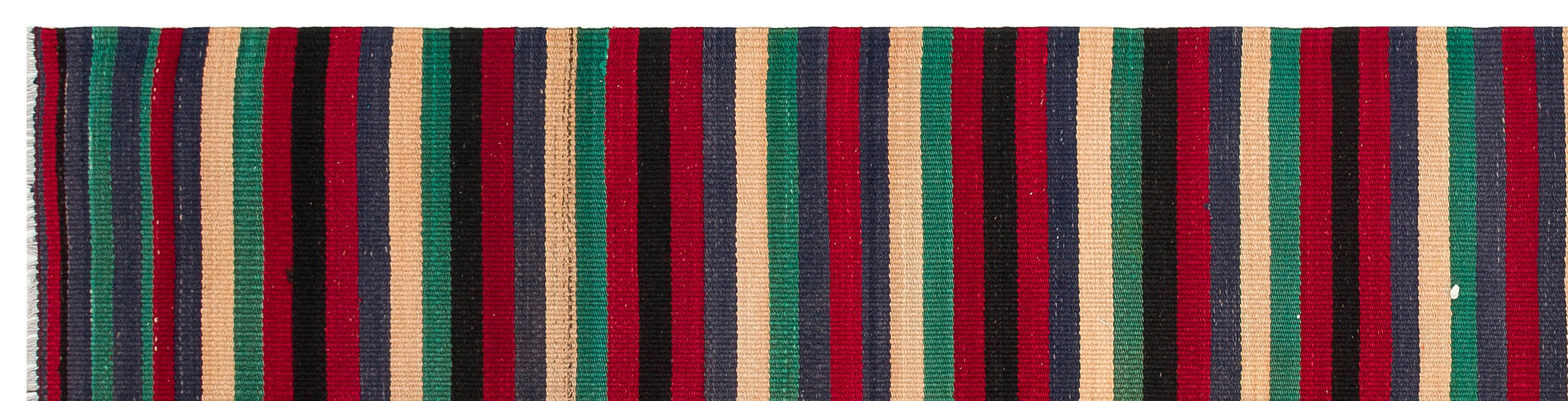 Striped Over Dyed Kilim Rug 2'4'' x 9'6'' ft 72 x 290 cm