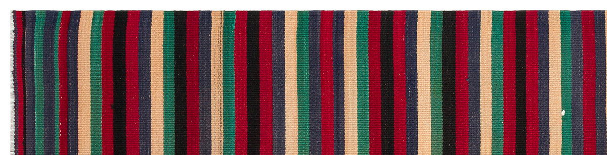 Striped Over Dyed Kilim Rug 2&#39;4&#39;&#39; x 9&#39;6&#39;&#39; ft 72 x 290 cm