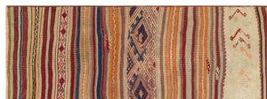 Striped Over Dyed Kilim Rug 2'8'' x 7'7'' ft 82 x 232 cm