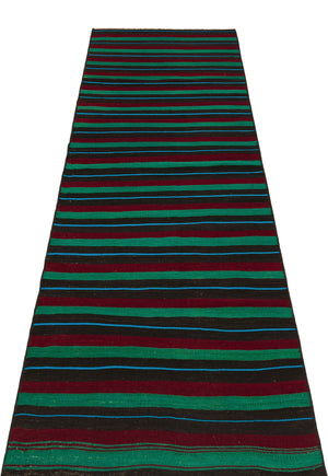 Striped Over Dyed Kilim Rug 2'5'' x 8'4'' ft 74 x 255 cm