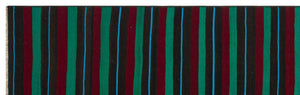 Striped Over Dyed Kilim Rug 2'5'' x 8'4'' ft 74 x 255 cm