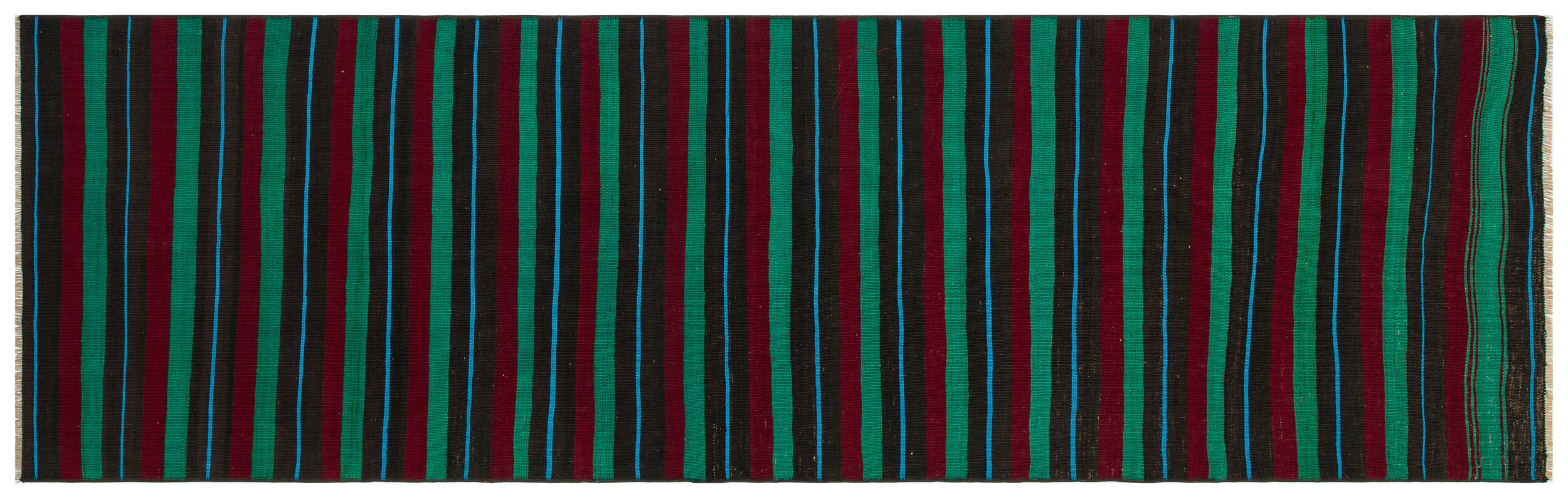 Striped Over Dyed Kilim Rug 2'5'' x 8'4'' ft 74 x 255 cm