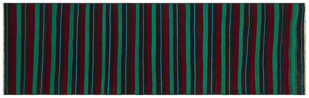 Striped Over Dyed Kilim Rug 2&#39;5&#39;&#39; x 8&#39;4&#39;&#39; ft 74 x 255 cm
