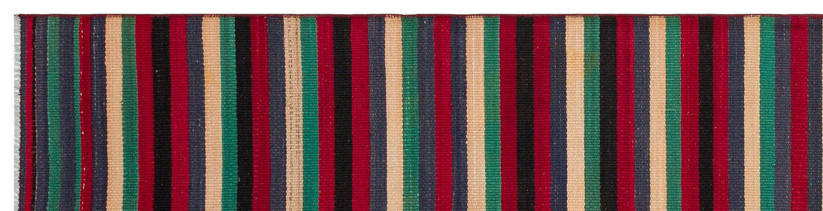 Striped Over Dyed Kilim Rug 2&#39;4&#39;&#39; x 9&#39;6&#39;&#39; ft 71 x 290 cm