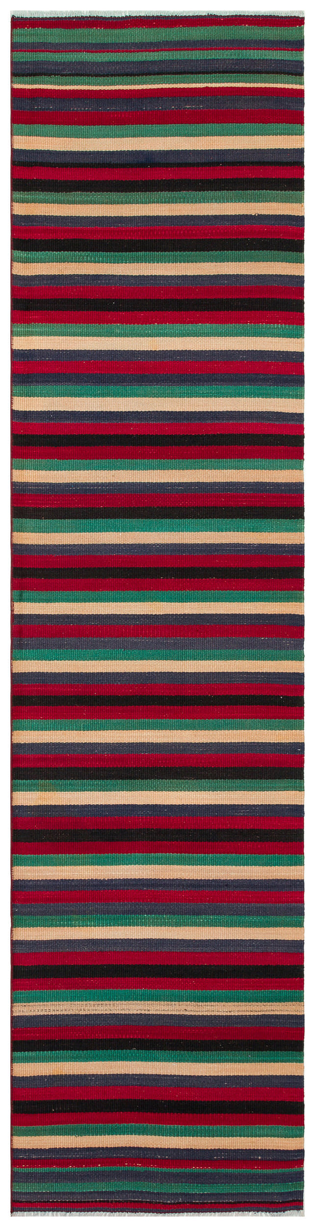 Striped Over Dyed Kilim Rug 2&#39;4&#39;&#39; x 9&#39;6&#39;&#39; ft 71 x 290 cm