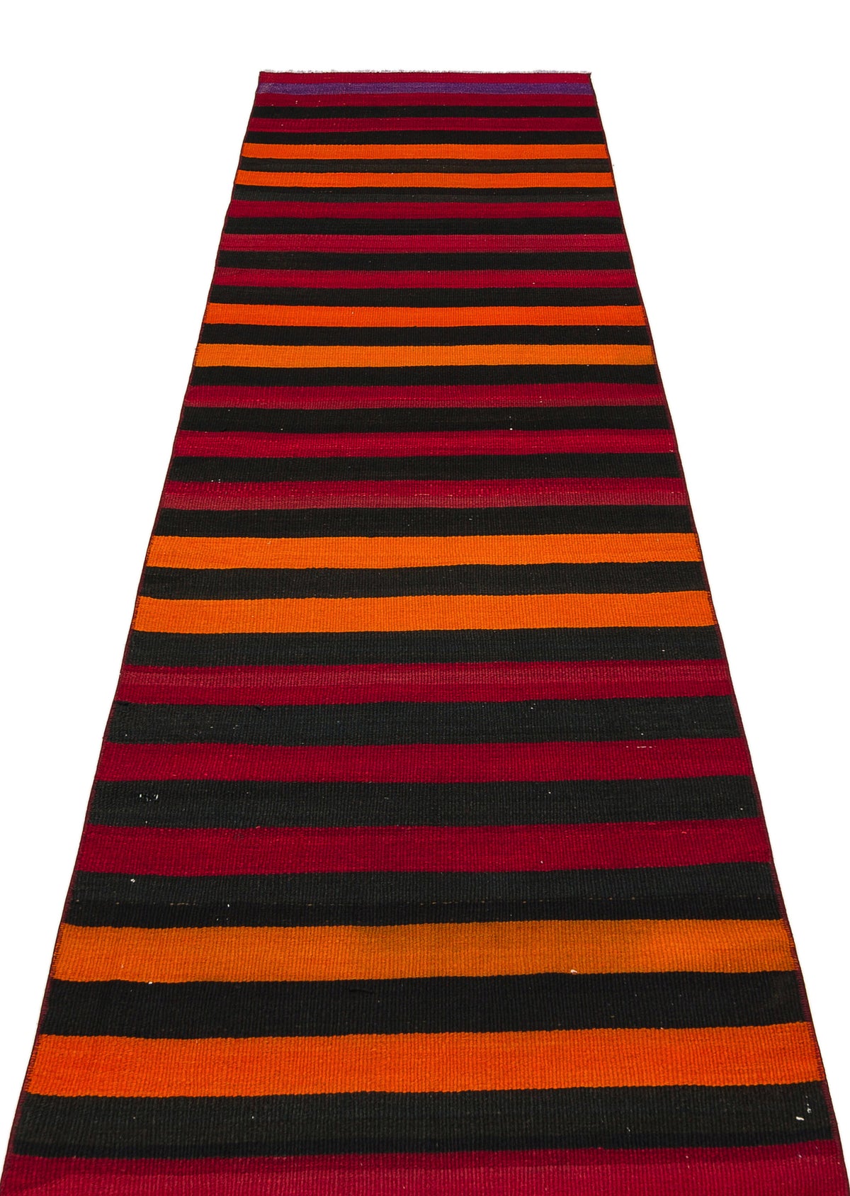 Striped Over Dyed Kilim Rug 2&#39;7&#39;&#39; x 9&#39;7&#39;&#39; ft 80 x 292 cm