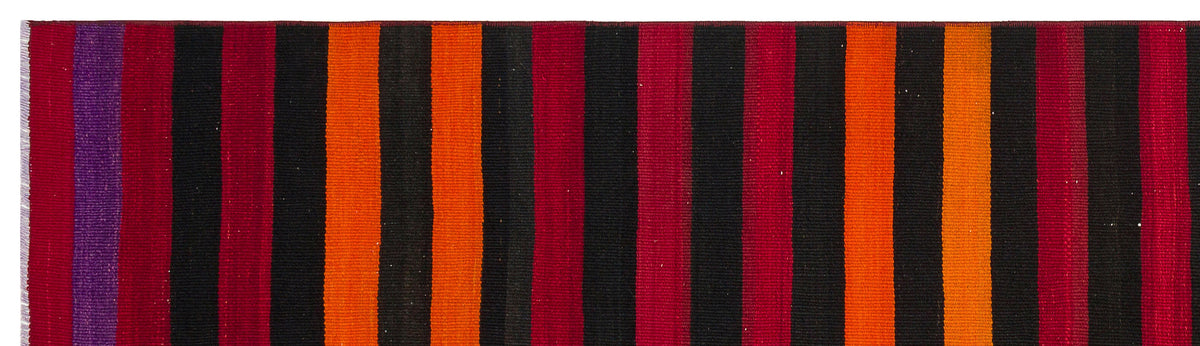 Striped Over Dyed Kilim Rug 2&#39;7&#39;&#39; x 9&#39;7&#39;&#39; ft 80 x 292 cm