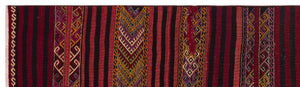 Striped Over Dyed Kilim Rug 2'6'' x 9'2'' ft 77 x 280 cm