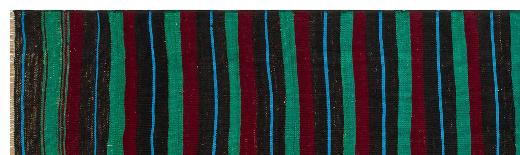 Striped Over Dyed Kilim Rug 2'6'' x 8'4'' ft 76 x 253 cm