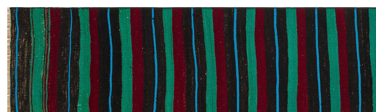 Striped Over Dyed Kilim Rug 2&#39;6&#39;&#39; x 8&#39;4&#39;&#39; ft 76 x 253 cm