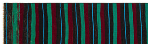 Striped Over Dyed Kilim Rug 2'6'' x 8'4'' ft 76 x 253 cm