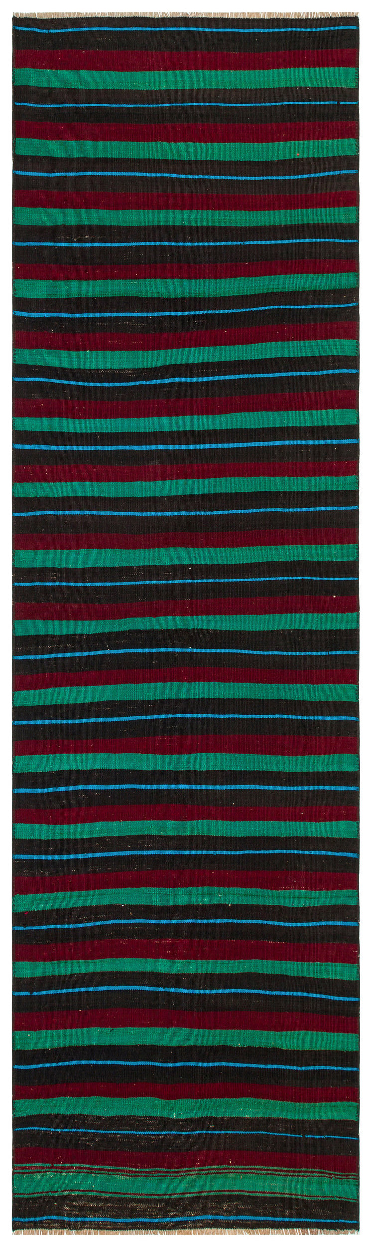 Striped Over Dyed Kilim Rug 2&#39;6&#39;&#39; x 8&#39;4&#39;&#39; ft 76 x 253 cm