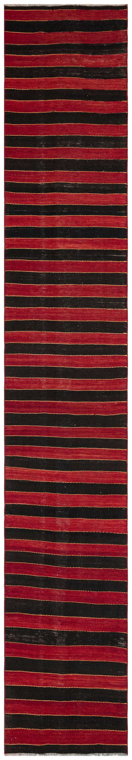 Striped Over Dyed Kilim Rug 2&#39;6&#39;&#39; x 14&#39;8&#39;&#39; ft 77 x 446 cm