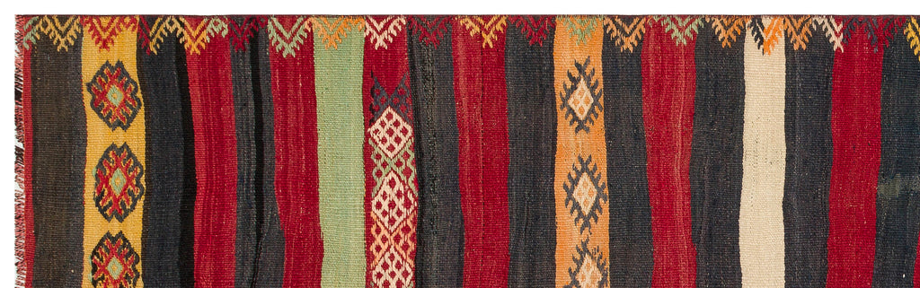 Striped Over Dyed Kilim Rug 3'1'' x 10'2'' ft 94 x 310 cm