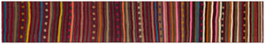 Striped Over Dyed Kilim Rug 2'8'' x 15'9'' ft 81 x 480 cm