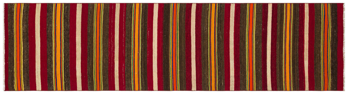 Striped Over Dyed Kilim Rug 2&#39;6&#39;&#39; x 9&#39;5&#39;&#39; ft 75 x 286 cm