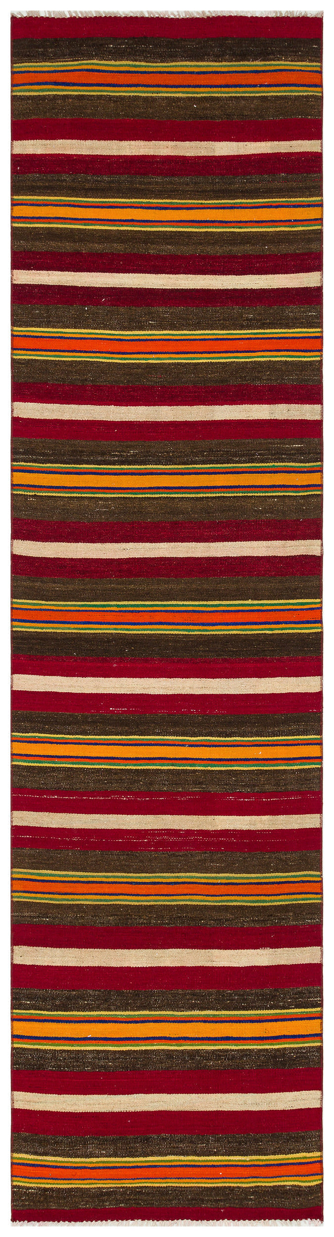 Striped Over Dyed Kilim Rug 2&#39;6&#39;&#39; x 9&#39;5&#39;&#39; ft 75 x 286 cm