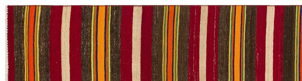 Striped Over Dyed Kilim Rug 2&#39;6&#39;&#39; x 9&#39;5&#39;&#39; ft 75 x 286 cm