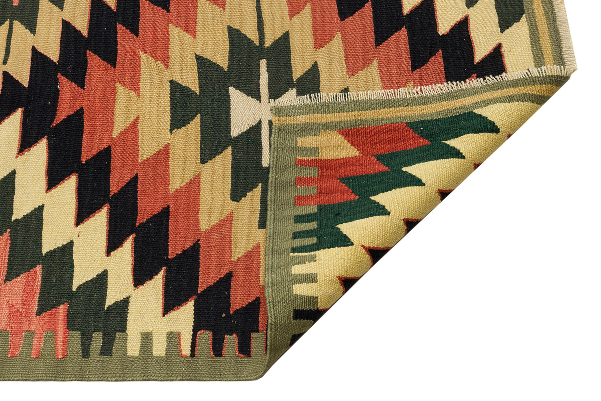 Geometric Over Dyed Kilim Rug 4&#39;3&#39;&#39; x 12&#39;0&#39;&#39; ft 129 x 367 cm