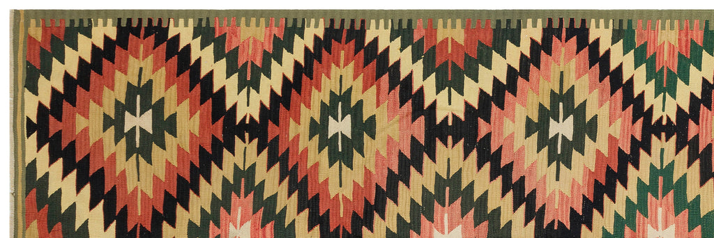 Geometric Over Dyed Kilim Rug 4'3'' x 12'0'' ft 129 x 367 cm