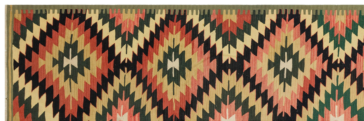 Geometric Over Dyed Kilim Rug 4&#39;3&#39;&#39; x 12&#39;0&#39;&#39; ft 129 x 367 cm