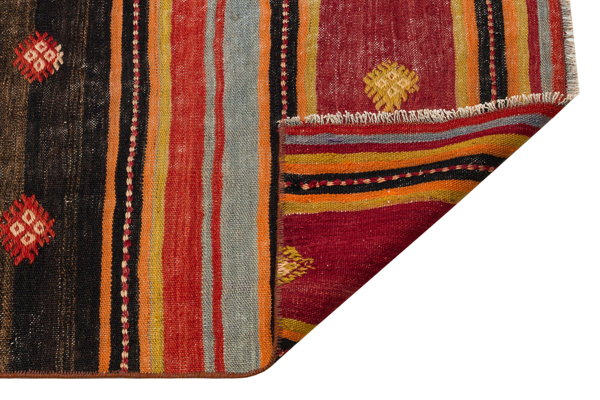 Striped Over Dyed Kilim Rug 2&#39;10&#39;&#39; x 9&#39;7&#39;&#39; ft 86 x 291 cm