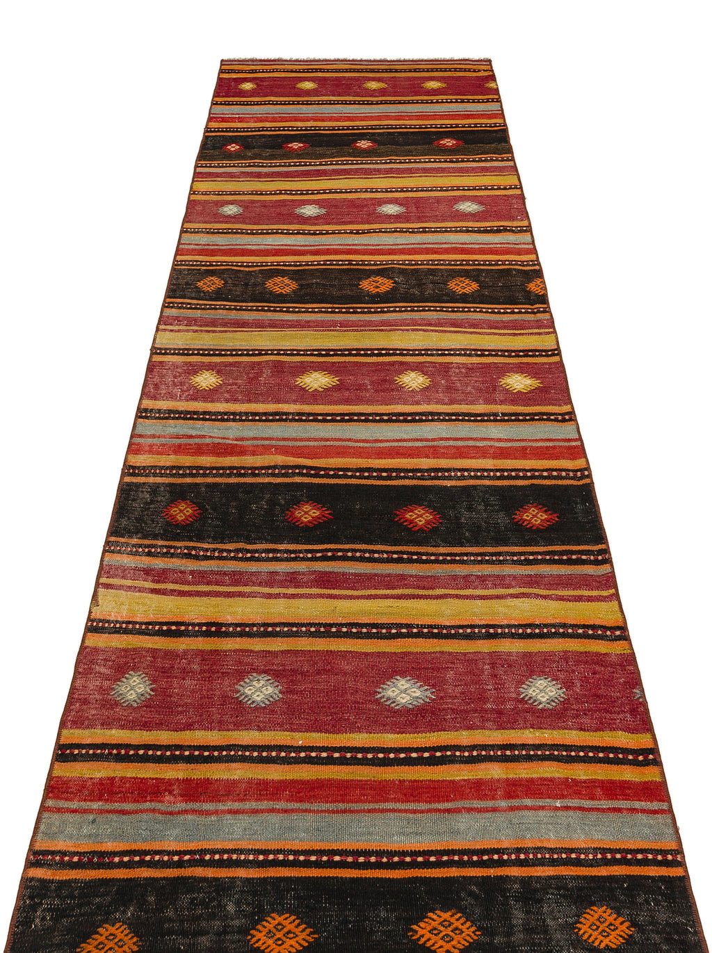 Striped Over Dyed Kilim Rug 2'10'' x 9'7'' ft 86 x 291 cm