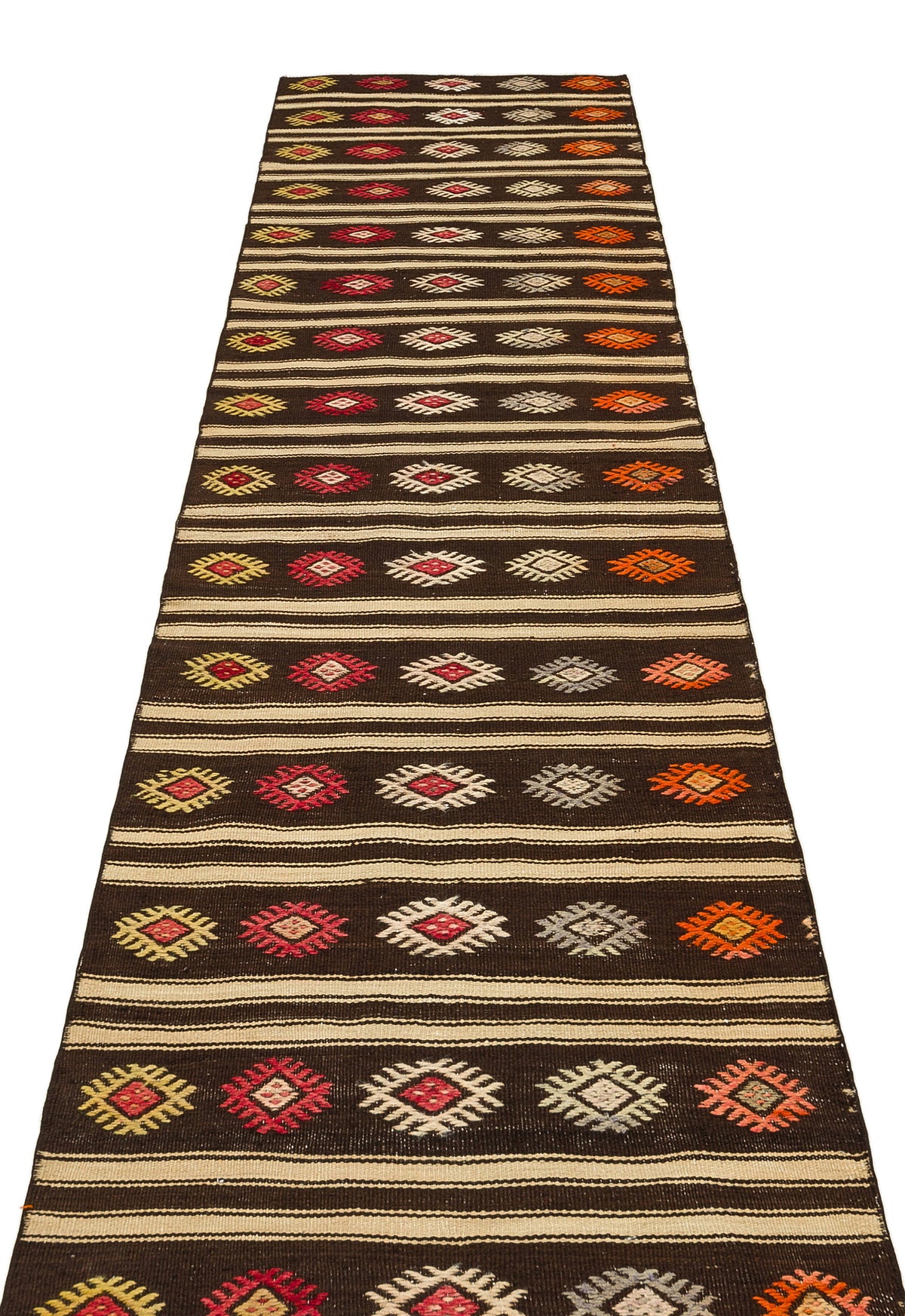 Striped Design Hand Knotted Kilim Runner 2&#39;6&#39;&#39; x 10&#39;3&#39;&#39; ft 76 x 312 cm