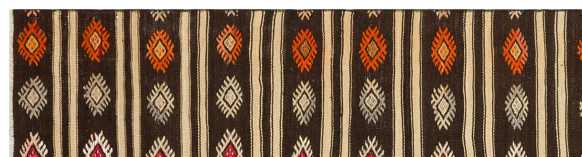 Striped Design Hand Knotted Kilim Runner 2&#39;6&#39;&#39; x 10&#39;3&#39;&#39; ft 76 x 312 cm